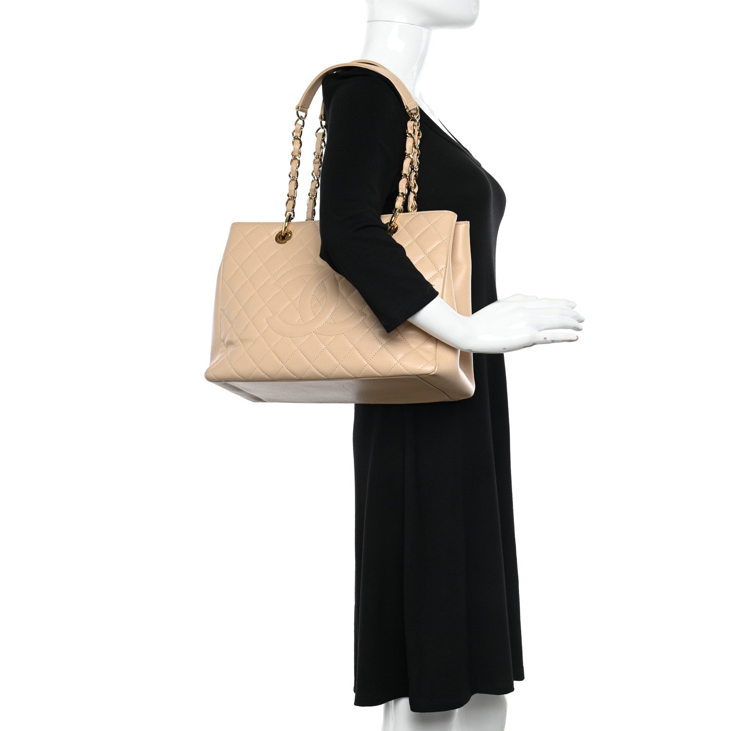 Chanel Caviar Quilted Grand Shopping Tote GST Beige Clair 2 of 10