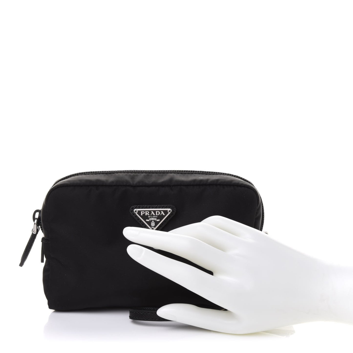 Tessuto Nylon Saffiano Wristlet Black