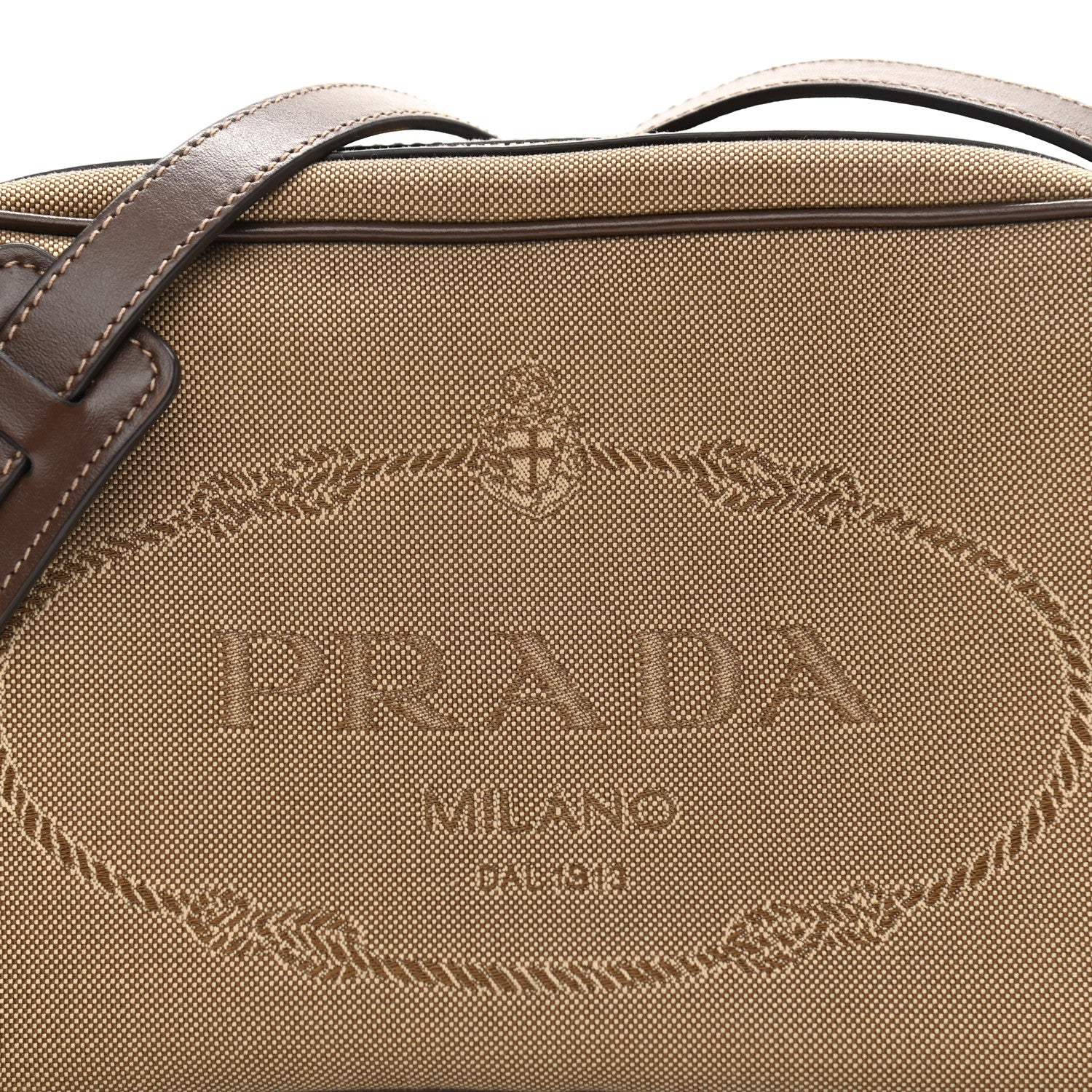 Prada Jacquard Logo Camera Bag Corda Bruciato 7 of 15