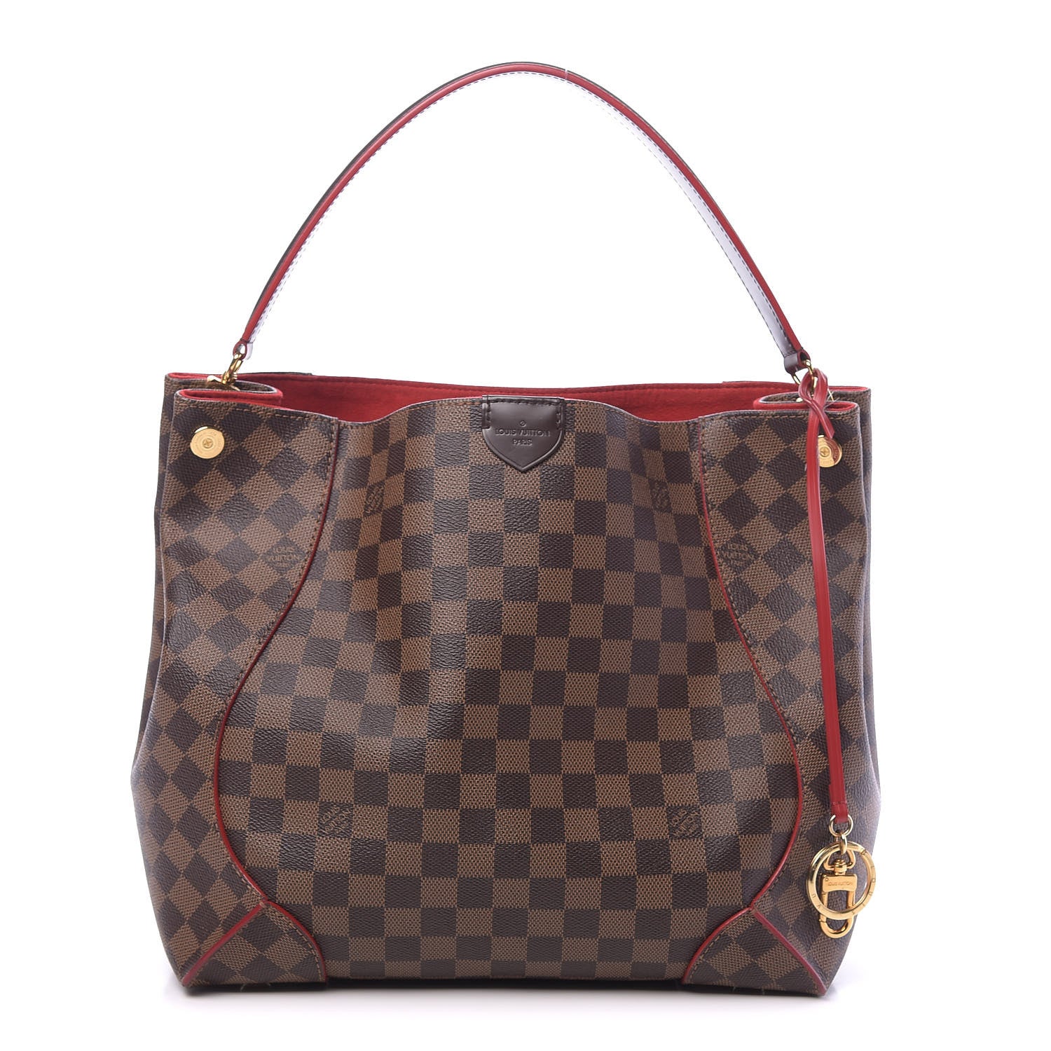 Louis Vuitton Damier Ebene Caissa Hobo Cherry 1 of 11