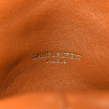 Saint Laurent Lambskin Quilted Small Loulou Puffer Monogram Chain Satchel Dark Honey 7 of 12