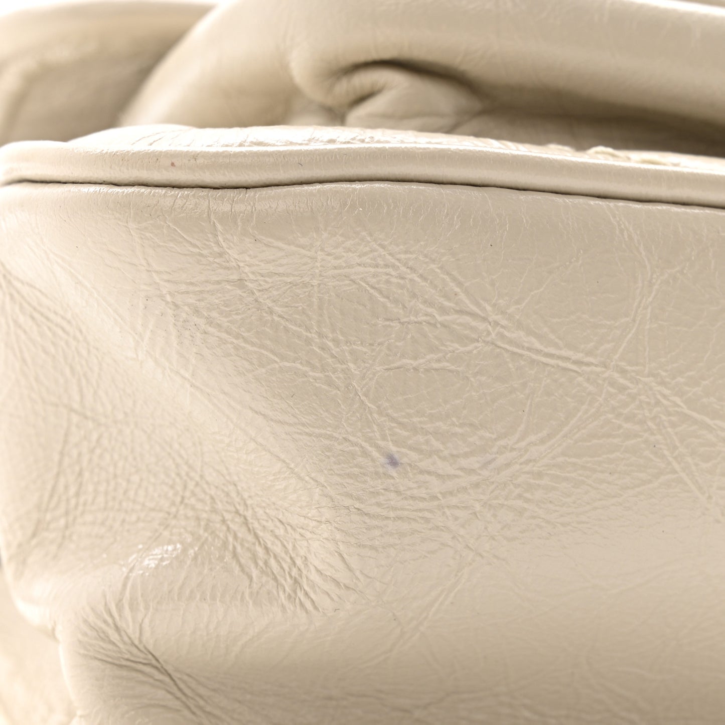 Crinkled Calfskin Matelasse Monogram Baby Niki Chain Satchel Crema Soft