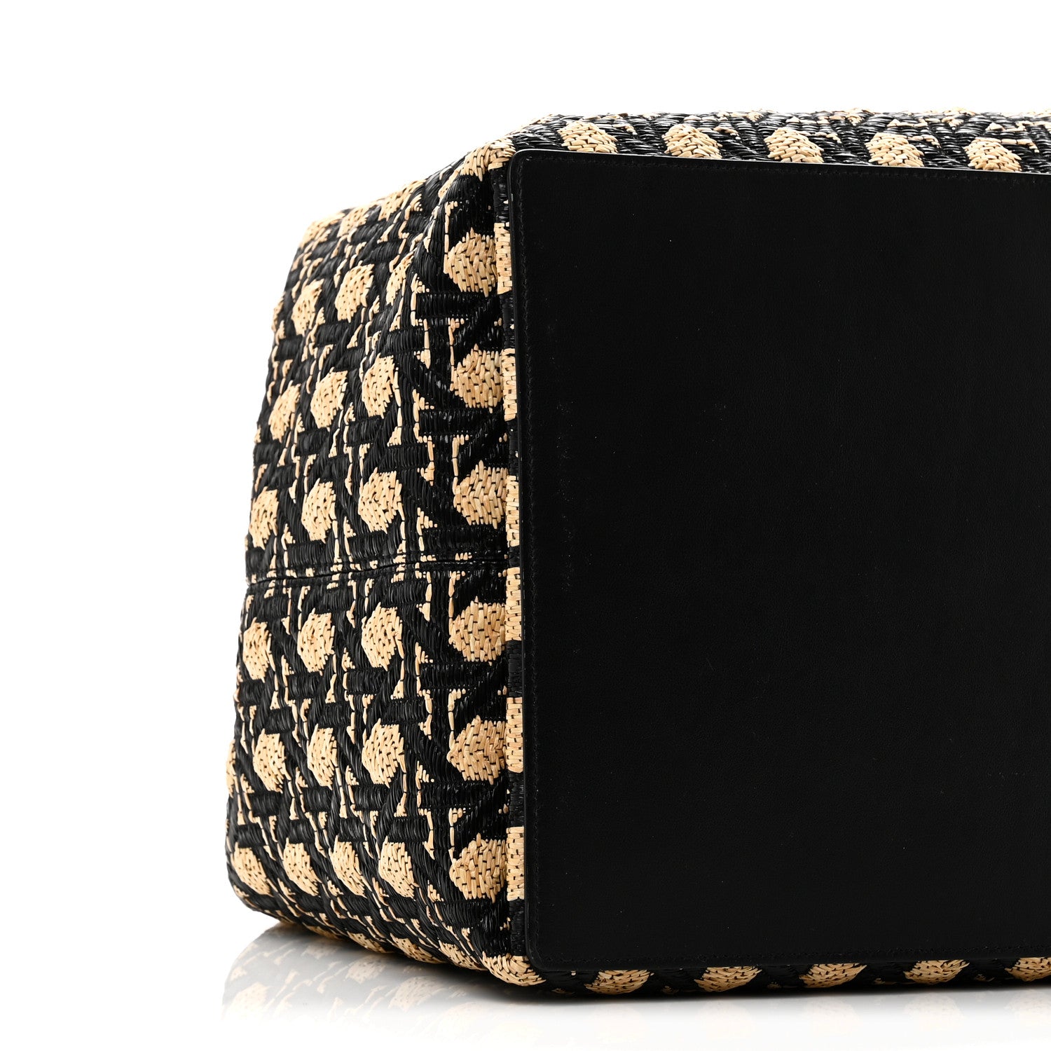 Christian Dior Raffia Calfskin Cannage Large Toujours Black Beige 10 of 11