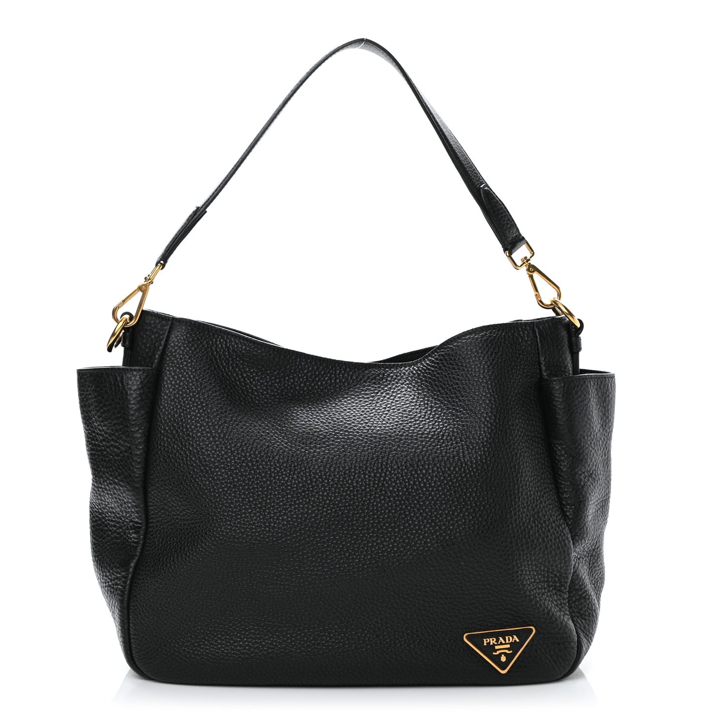 Vitello Daino Side Pocket Hobo Black