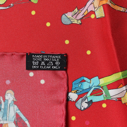 Hermes Silk Les Parisiennes De Kiraz Pocket Square 4 of 4