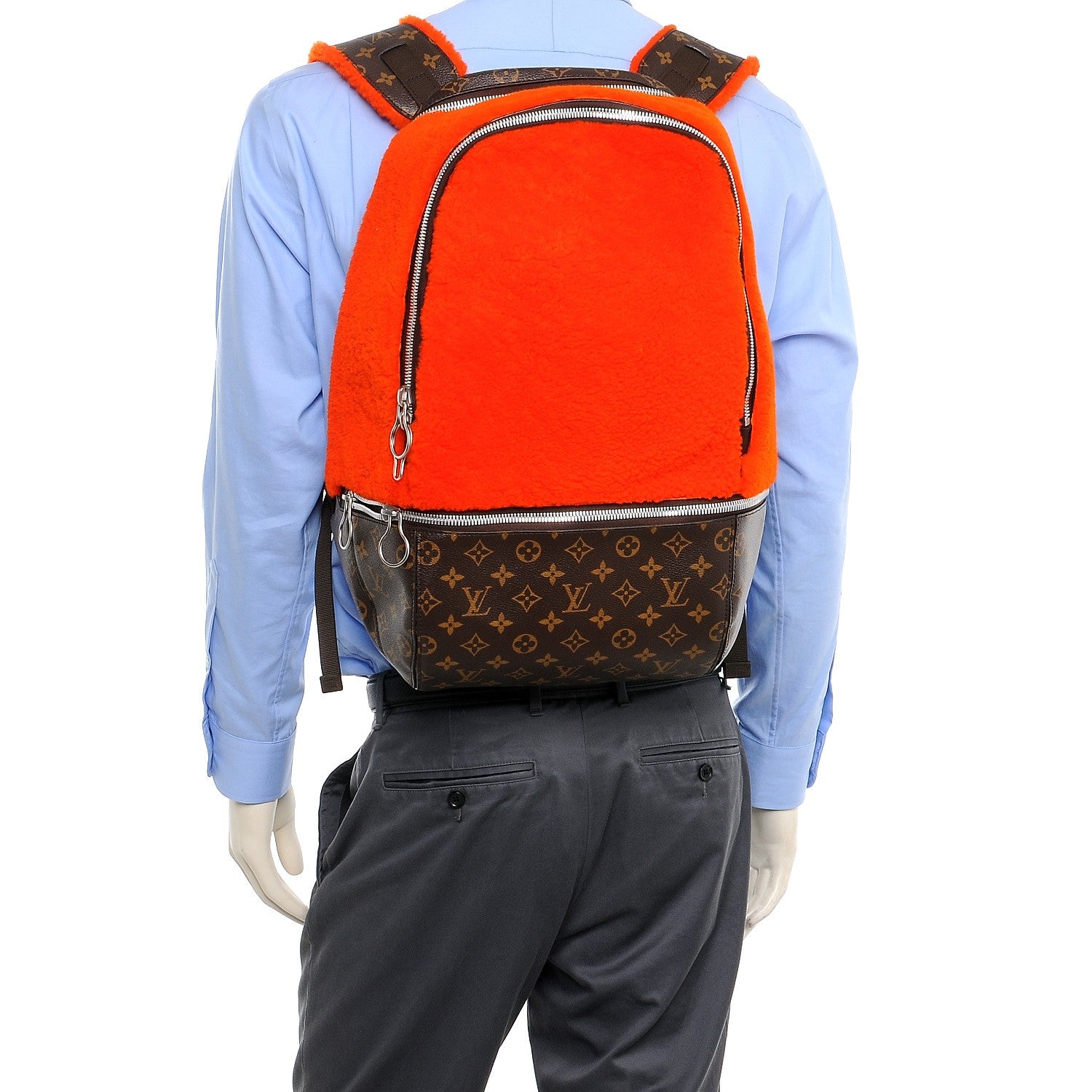 Louis Vuitton Shearling Monogram Marc Newson Fleece Pack Orange 2 of 9