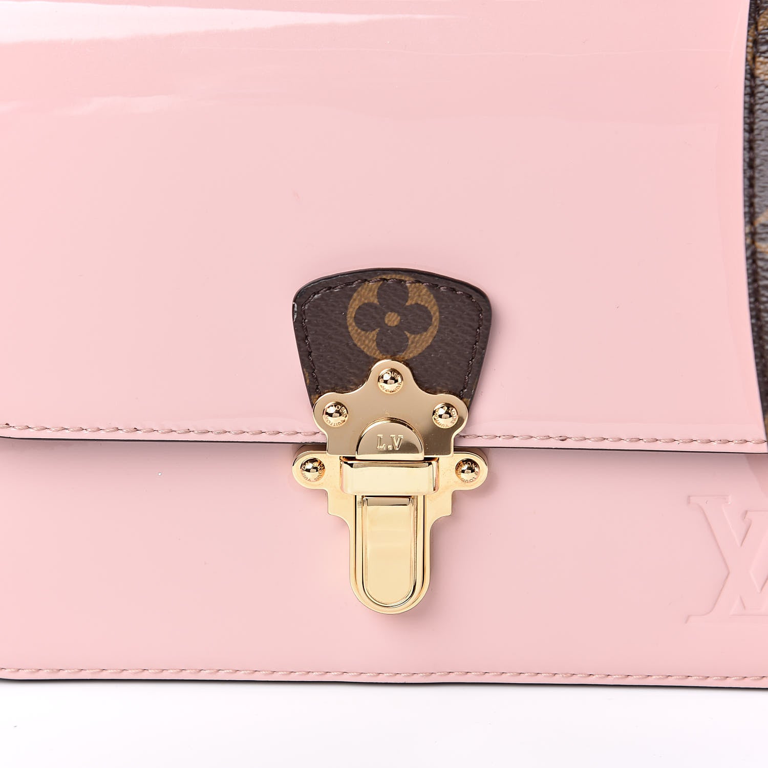 Louis Vuitton Patent Calfskin Monogram Cherrywood BB Rose Ballerine 9 of 9