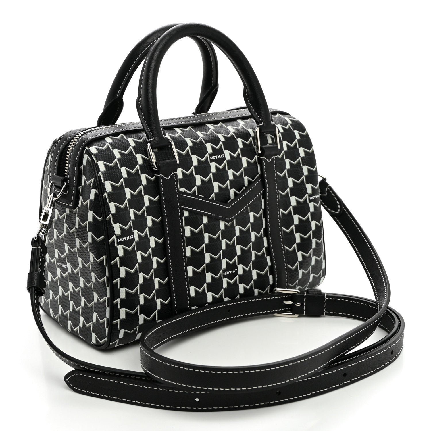Moynat X KASING LUNG Calfskin Canvas M Labubu Boston Bag Black Multicolor 3 of 11