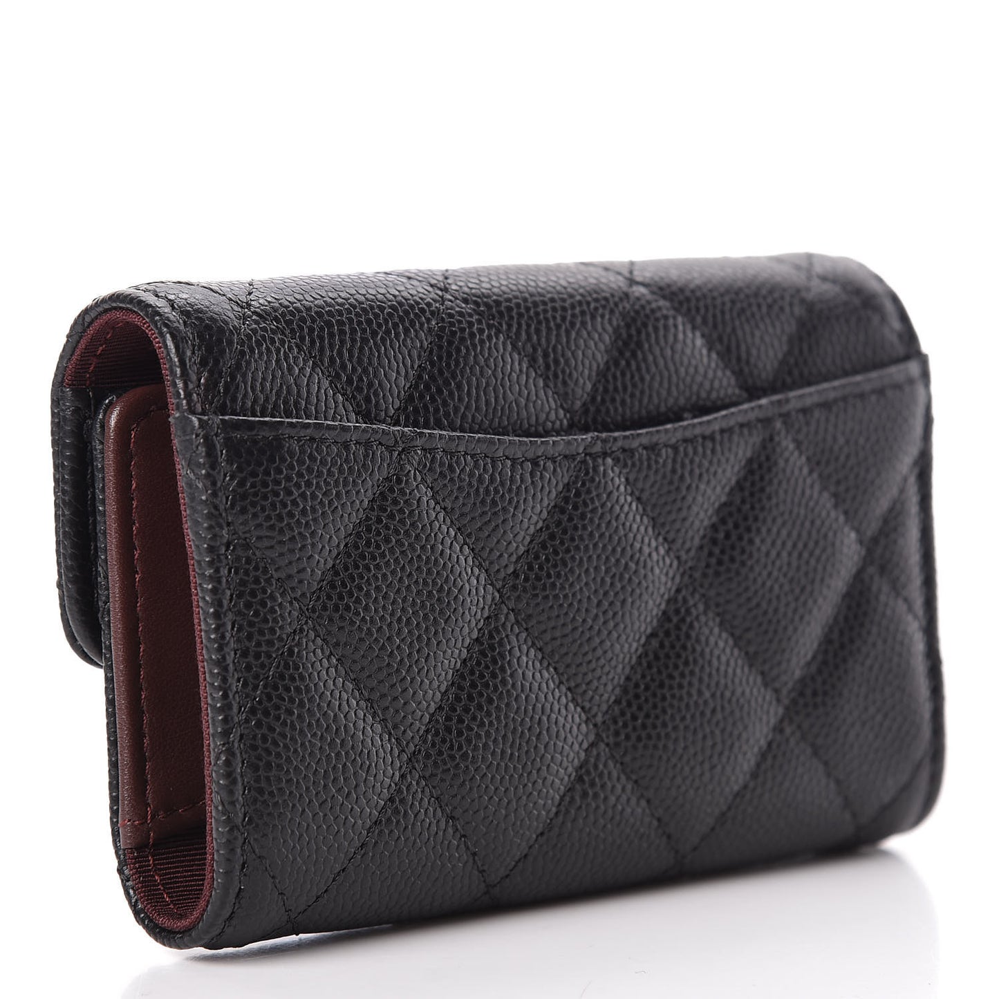 Caviar Quilted Classic 4 Key Holder Wallet Black