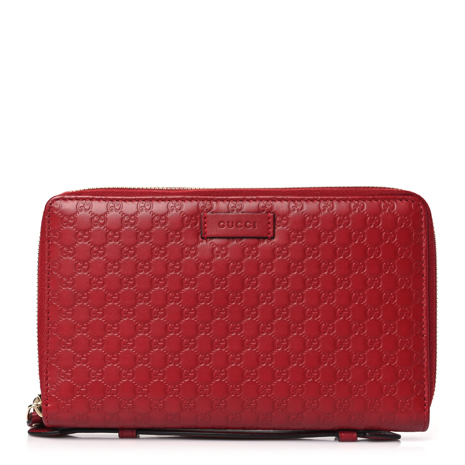 Gucci Microguccissima Zip Around Top Handle Travel Wallet Red 1 of 9