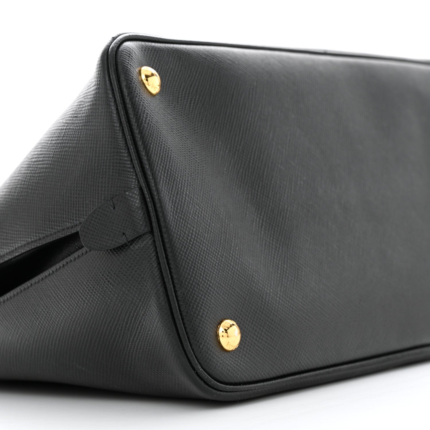 Prada Saffiano Cuir Bi-Color Double Handle Tote Black Fuoco 9 of 11