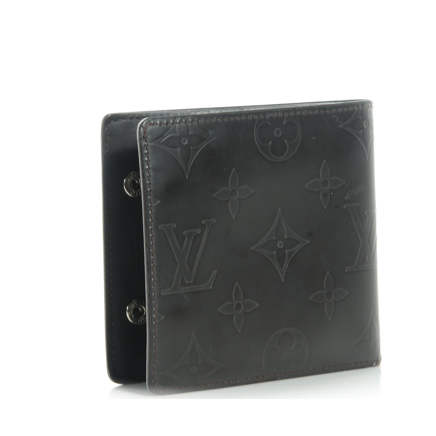 Monogram Glace Compact Wallet Cafe Brown