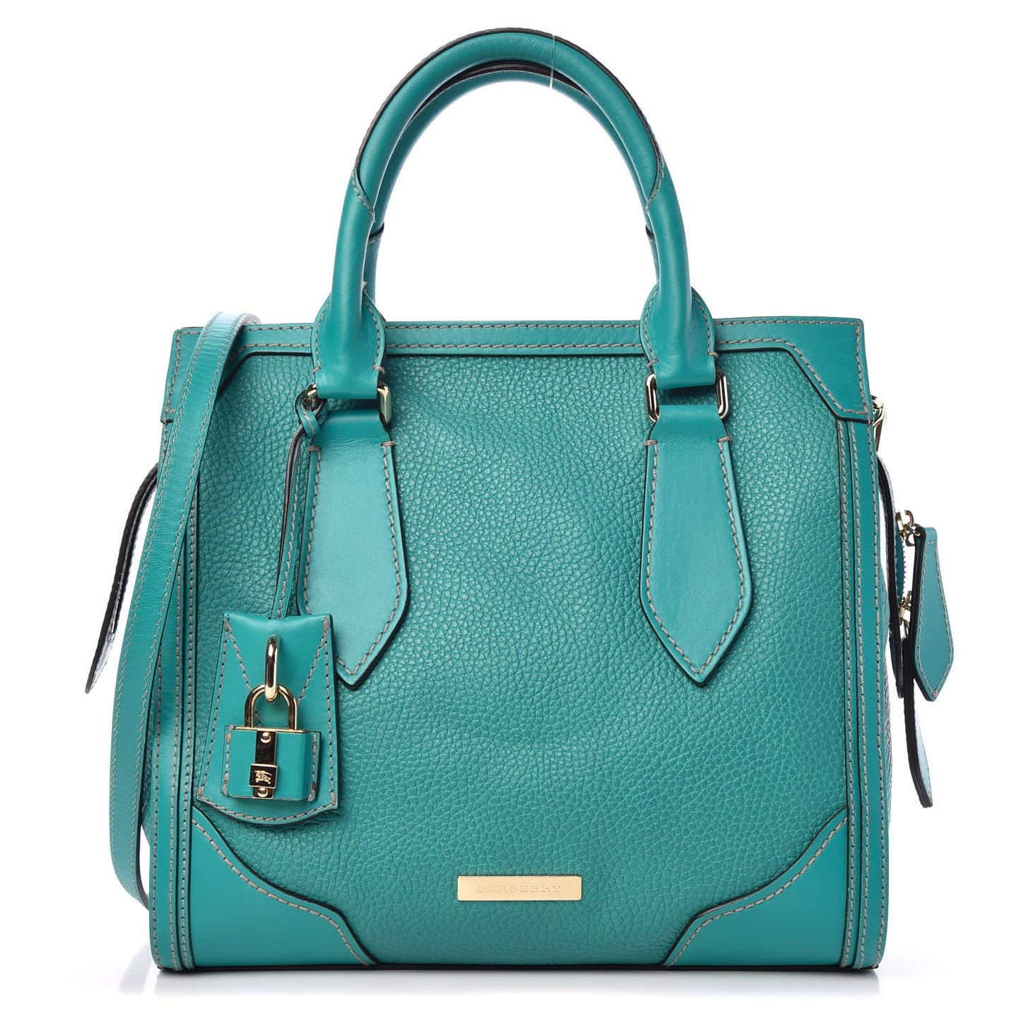 Pebbled Calfskin Small Honeywood Tote Kingfisher