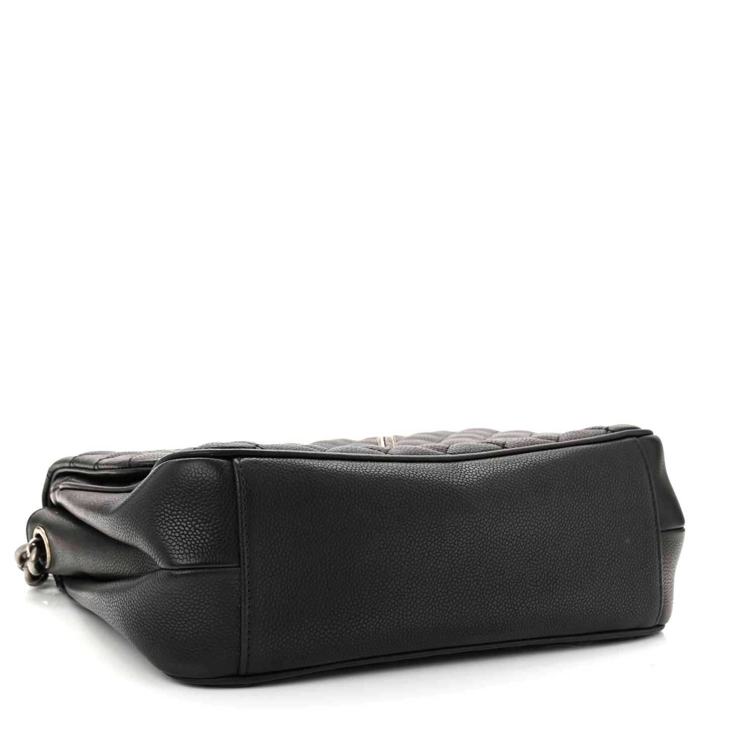 Caviar Quilted Medium Rock In Rome Single Flap Black