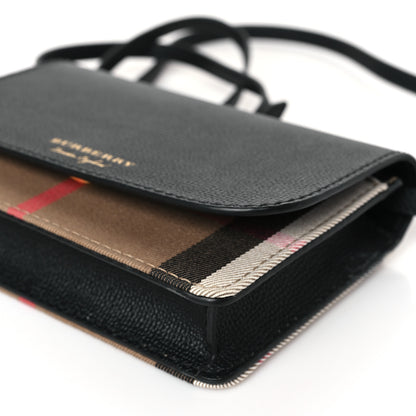 Burberry Derby Calfskin House Check Wallet On Chain Black 8 of 8