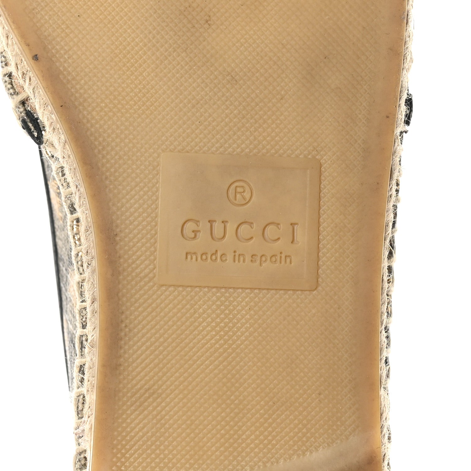 Gucci GG Supreme Monogram Bees Espadrille Flats 39 Beige Ebony Oro Black 7 of 8
