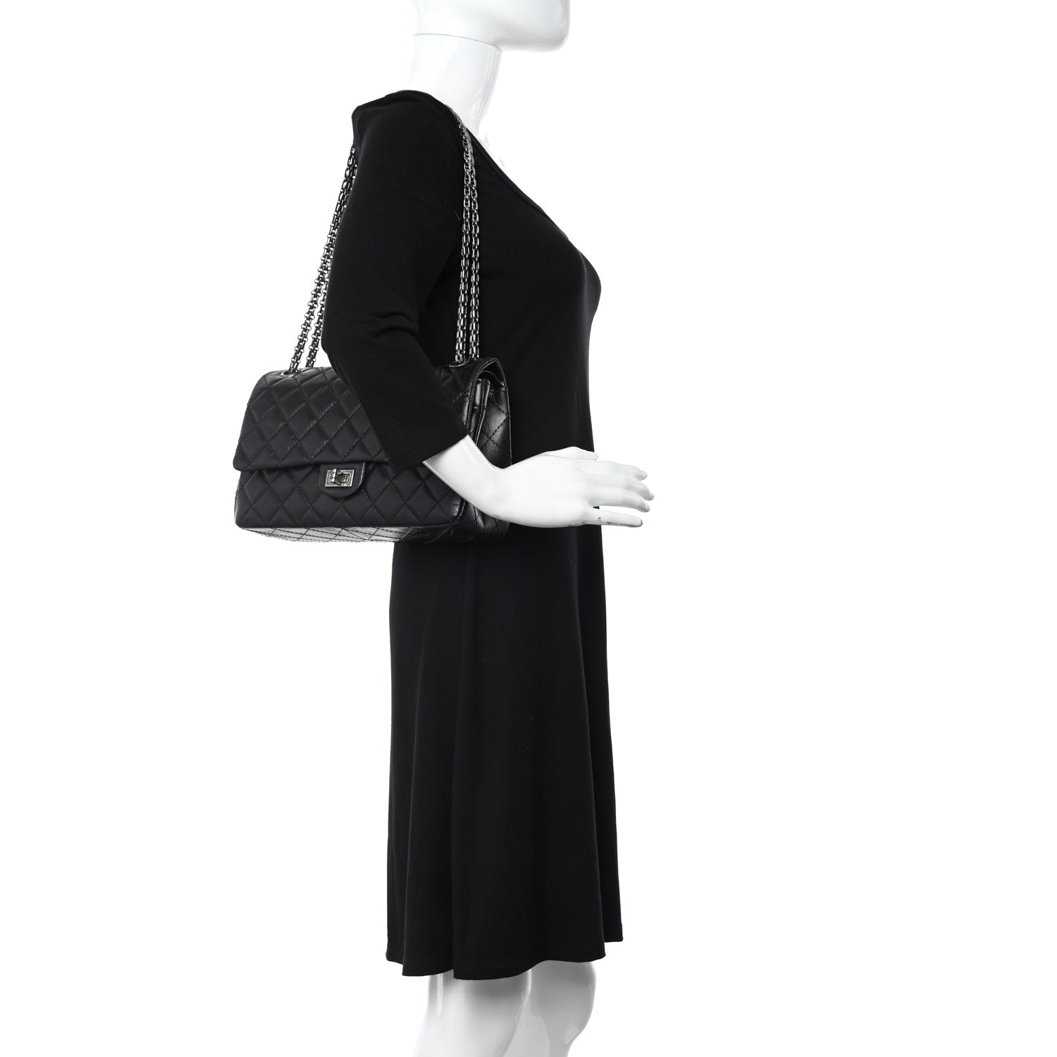Chanel Aged Calfskin Quilted 2.55 Reissue 226 Flap Black 2 of 10