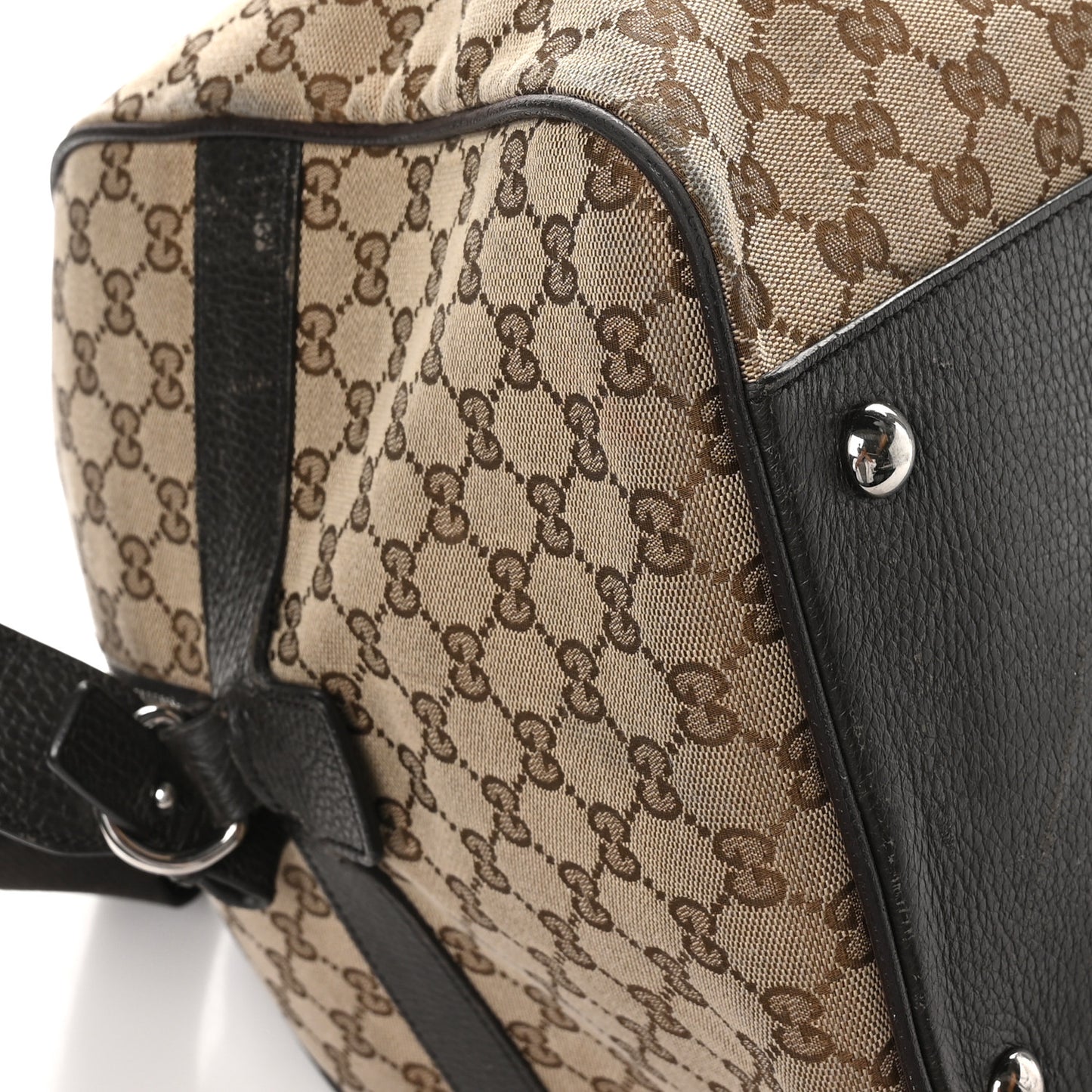 Monogram Dollar Calfskin Large Boston Duffle Bag Beige Ebony Testa di Moro Marrone Scuro