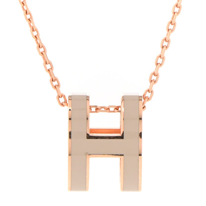 Hermes Lacquered Gold Pop H Pendant Necklace Marron Glace 4 of 6
