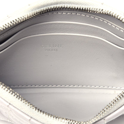 Celine Calfskin Quilted C Charm Coin Card Pouch Grey 5 of 8
