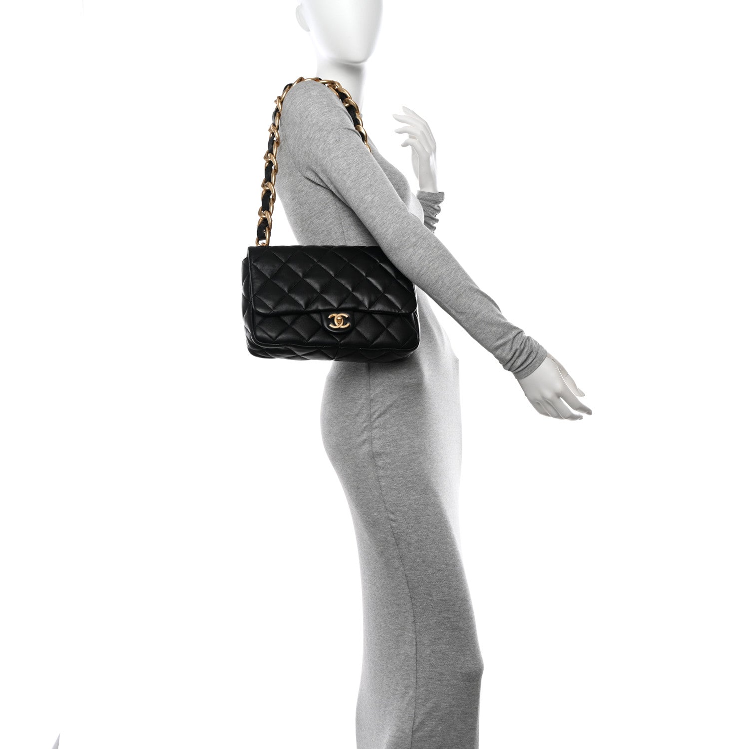 Chanel Lambskin Quilted Large CC Funky Town Flap Black 2 of 10