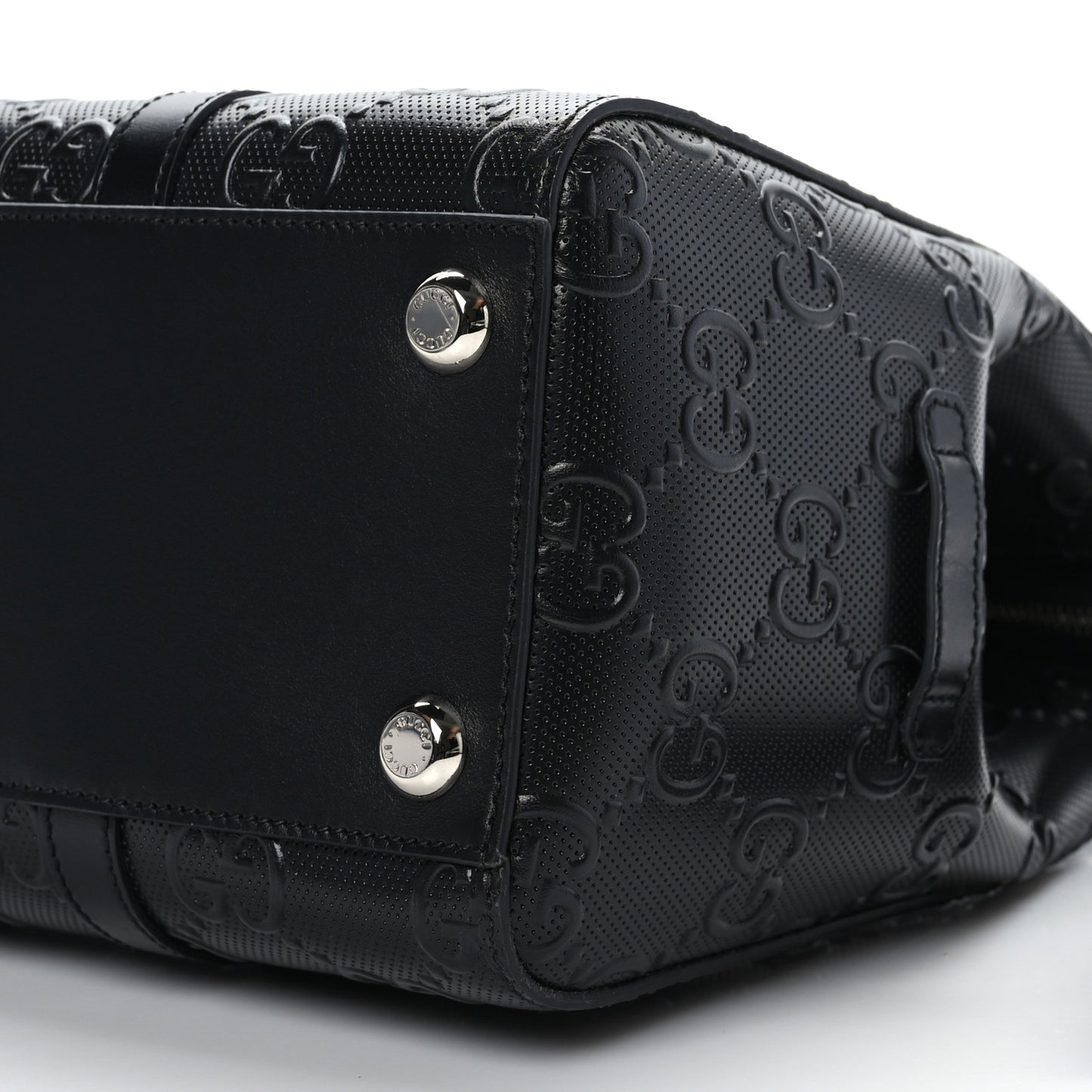 Calfskin GG Tennis Embossed Tote Bag Black