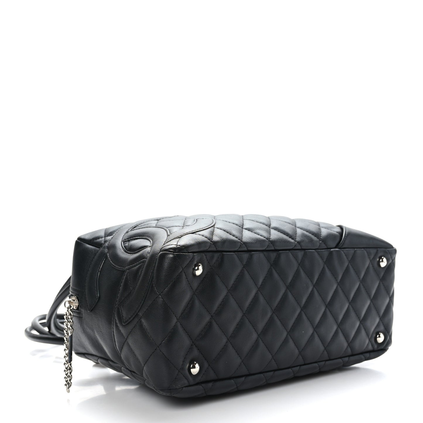 Calfskin Quilted Large Cambon Bowler Black