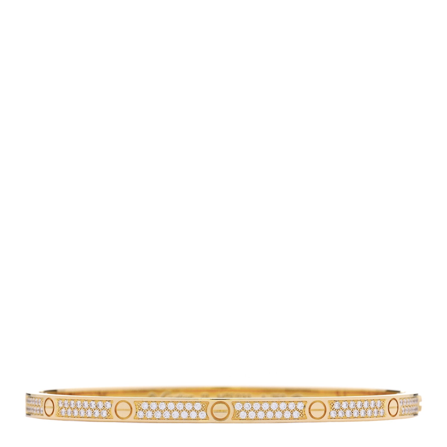 Cartier 18K Yellow Gold Diamond Small LOVE Paved Bracelet 17 1 of 5