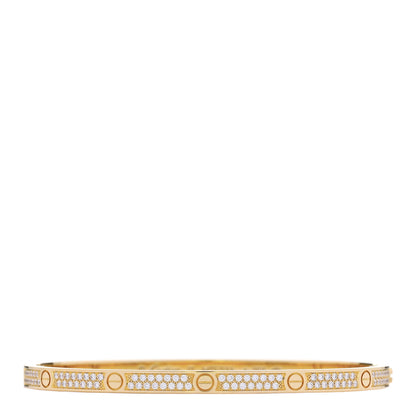 Cartier 18K Yellow Gold Diamond Small LOVE Paved Bracelet 17 1 of 5