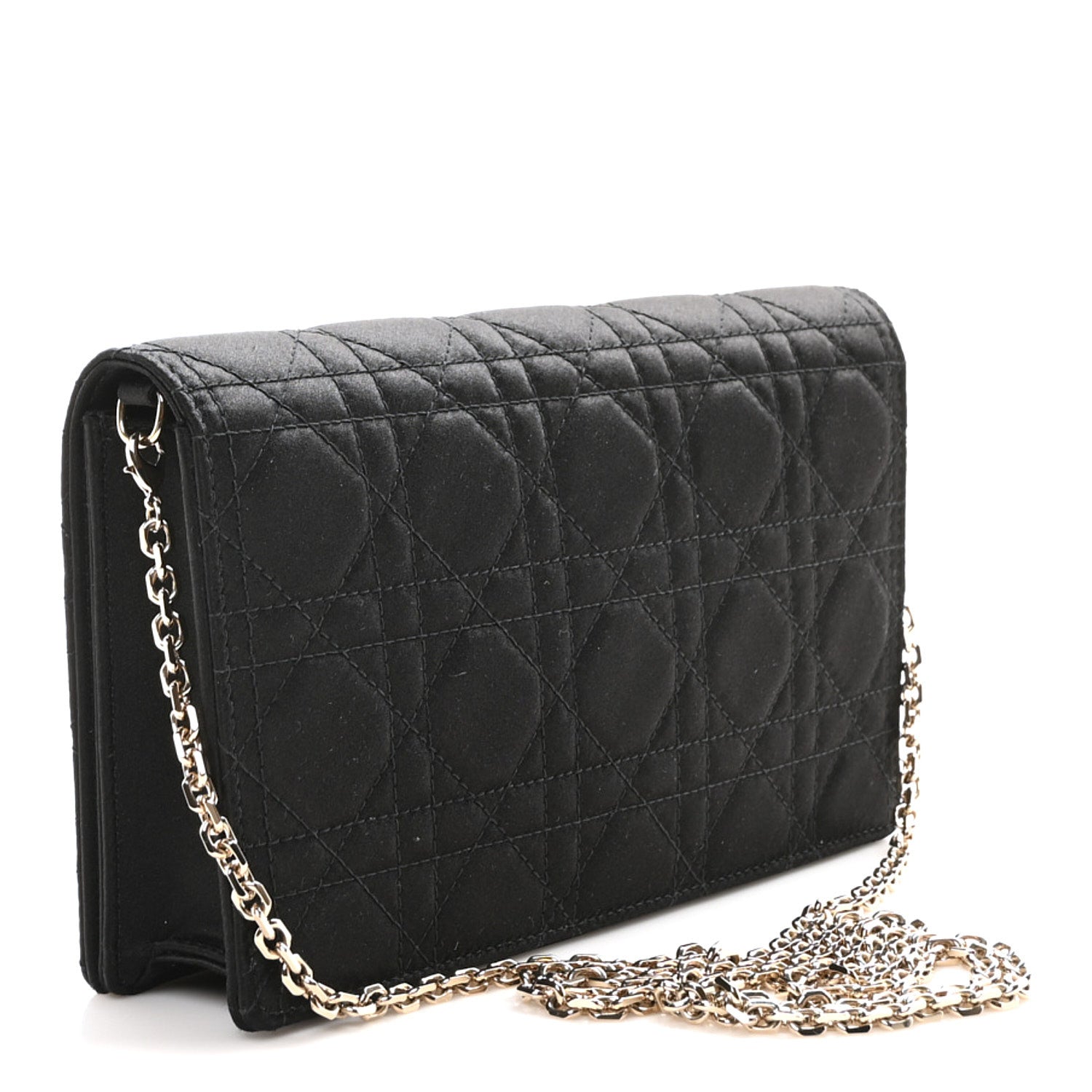 Christian Dior Satin Cannage Lady Dior Convertible Clutch Black 3 of 10
