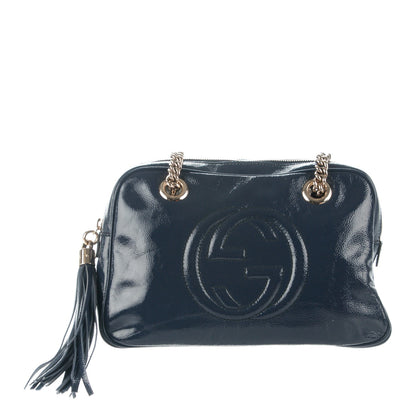 Gucci Soft Patent Small Soho Bowler Uniform Blue 1 of 7