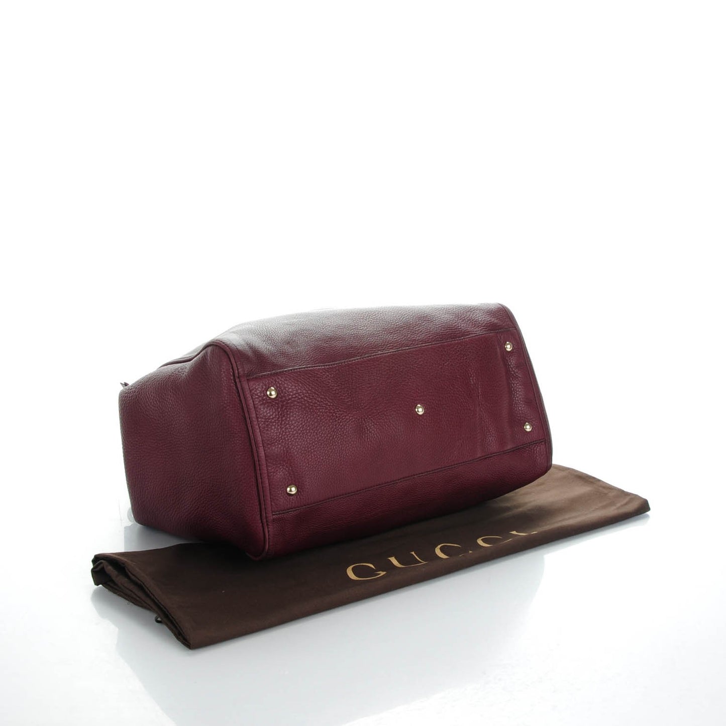 Pebbled Calfskin Large Soho Shoulder Bag Bordeaux