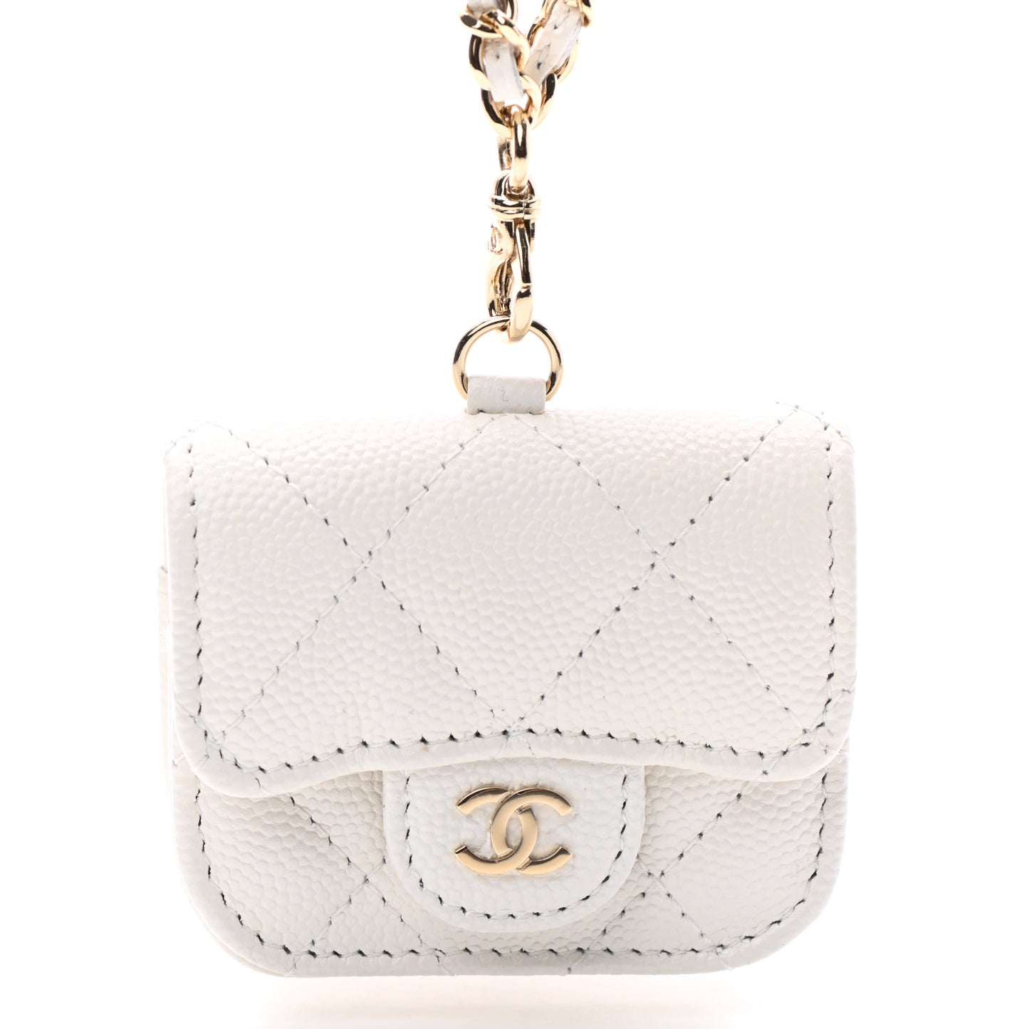 Caviar Quilted Airpods Pro Case White