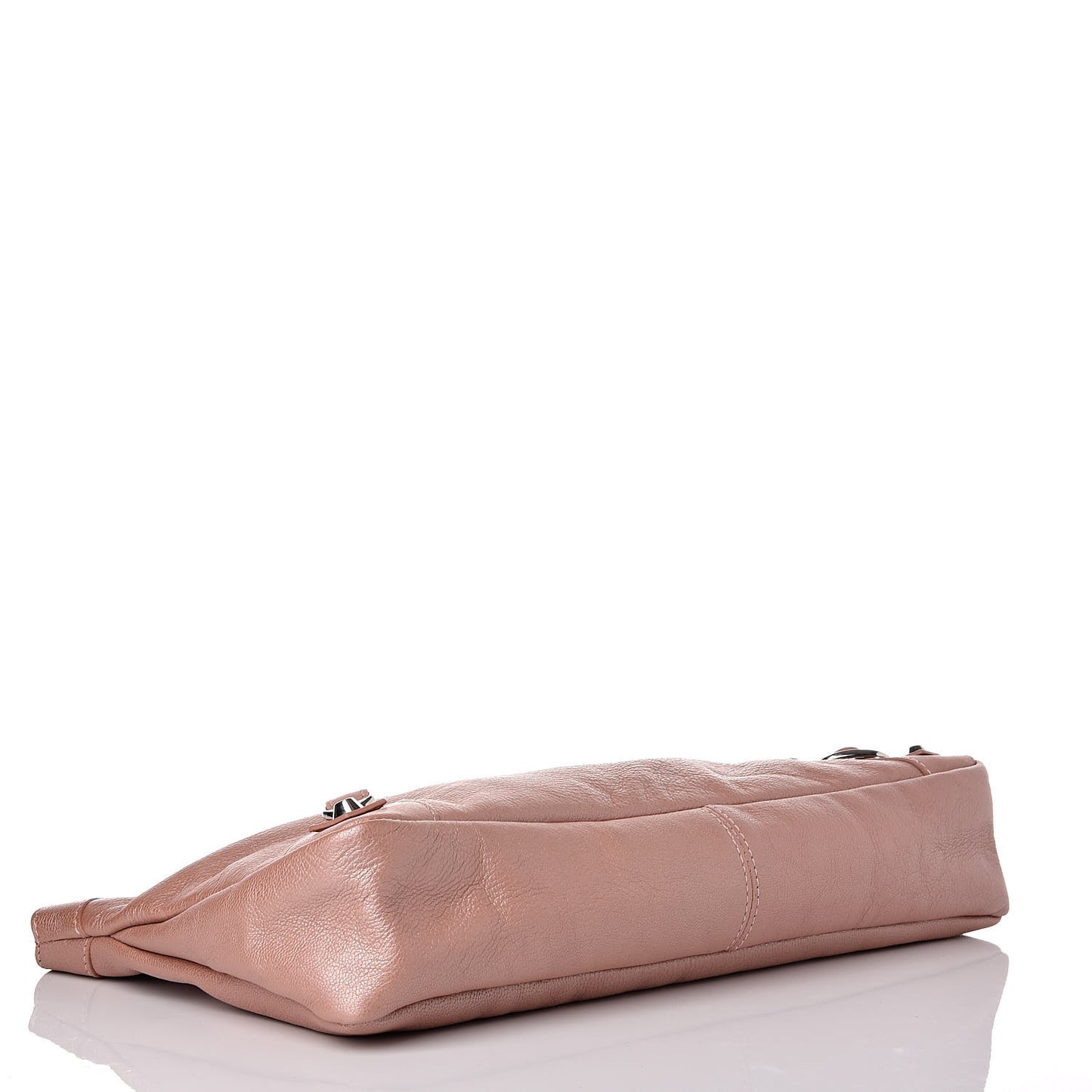 Chevre Classic Silver Hardware Premier Clutch Rose