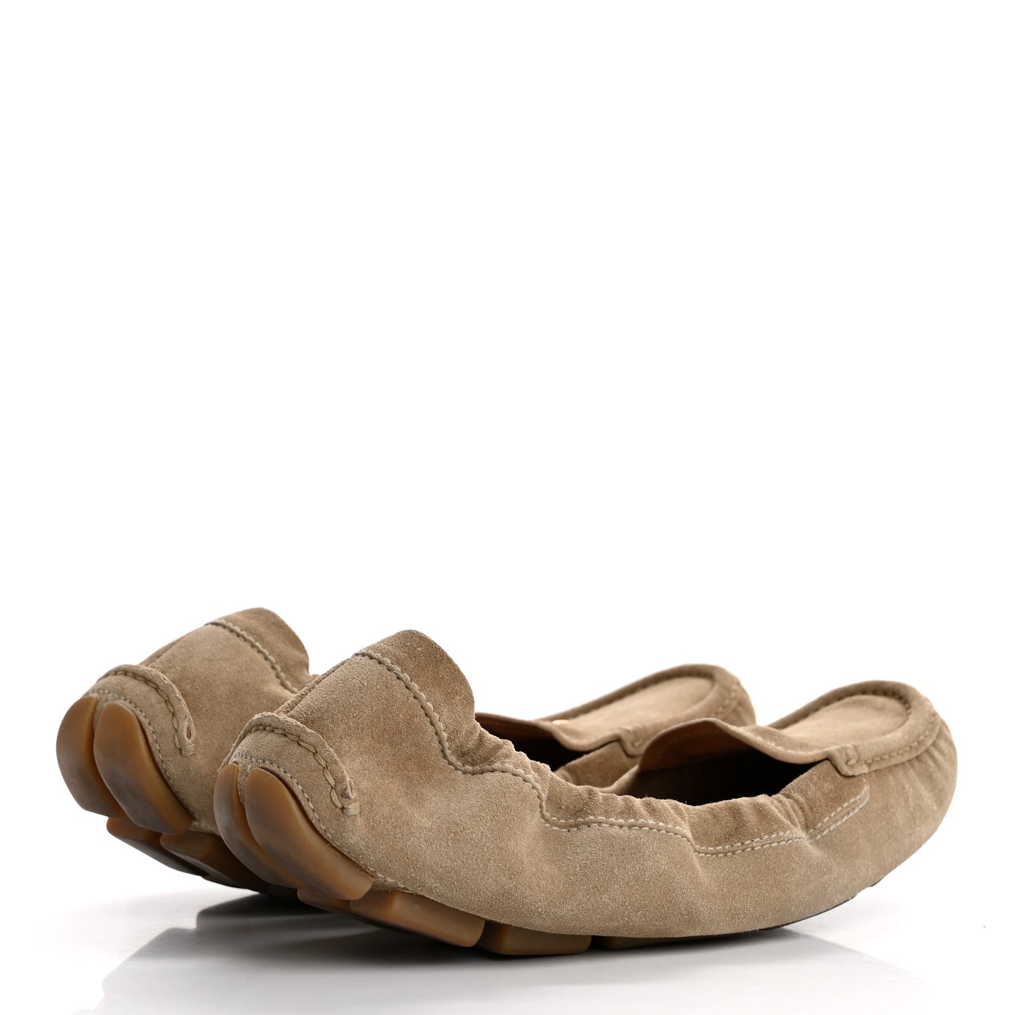 Suede Flats 40.5 Ecru