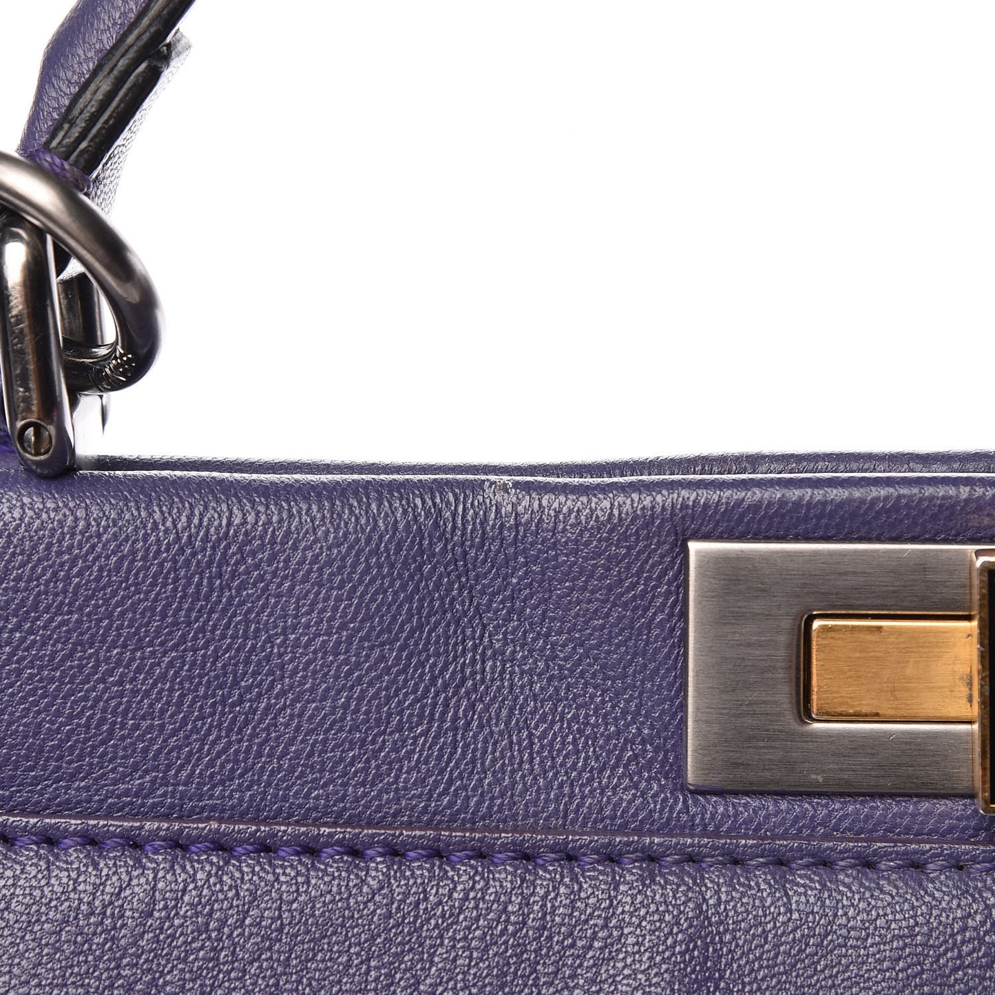 Goatskin Zucca Large Peekaboo Iconic Satchel Purple