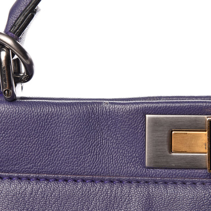 Fendi Goatskin Zucca Large Peekaboo Iconic Satchel Purple 14 of 14