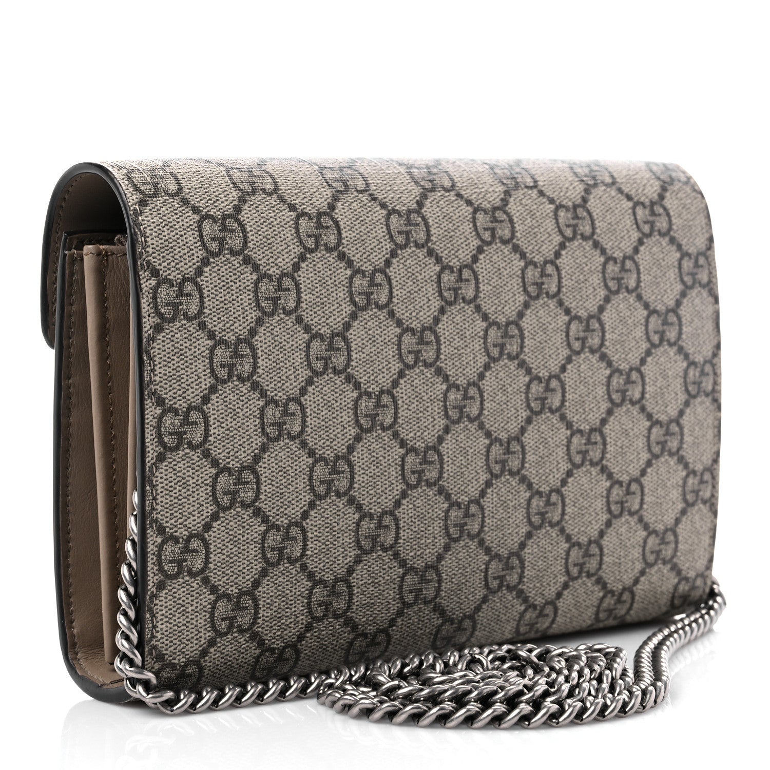 Gucci GG Supreme Monogram Mini Dionysus Chain Wallet Beige Taupe 3 of 9