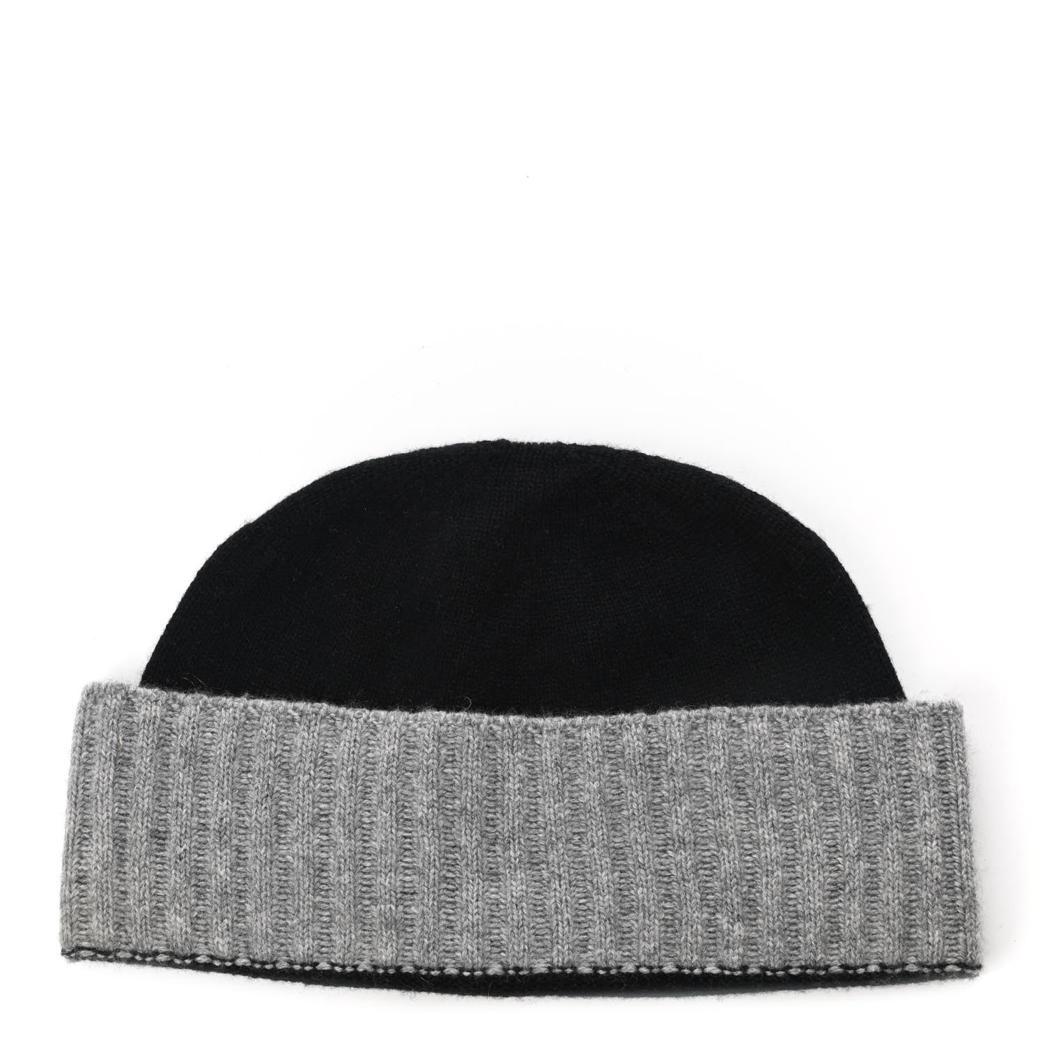 Chanel Cashmere CC Beanie Hat Black Grey 3 of 5