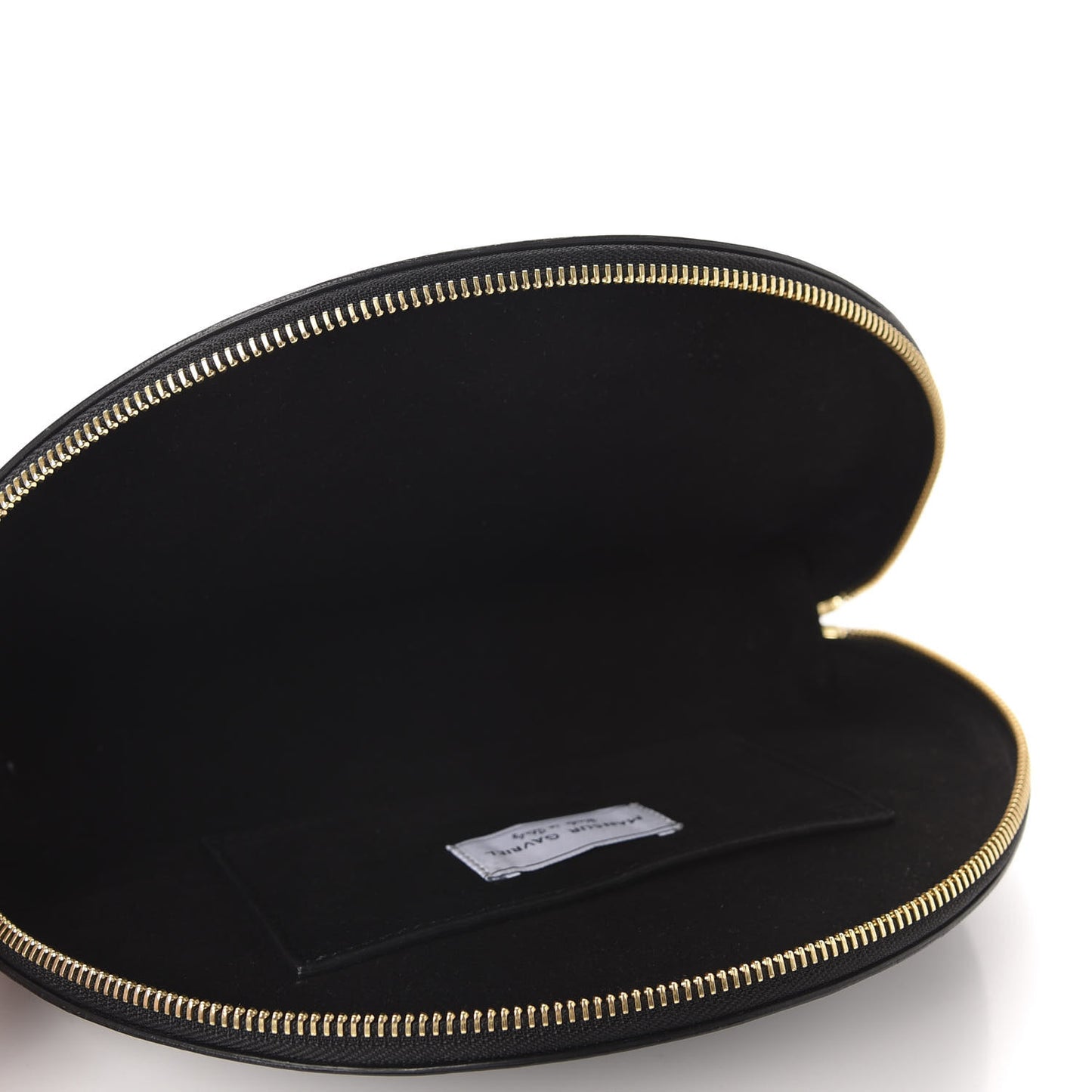 Patent Calfskin Mini Moon Clutch Black