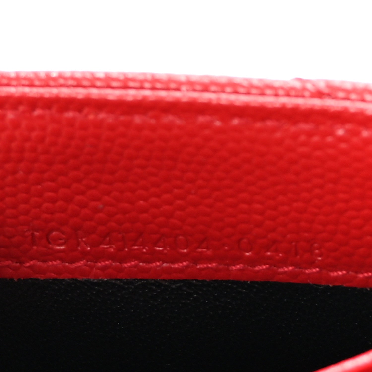 Saint Laurent Grain De Poudre Matelasse Chevron Small Monogram Envelope Wallet Rouge Eros 7 of 7