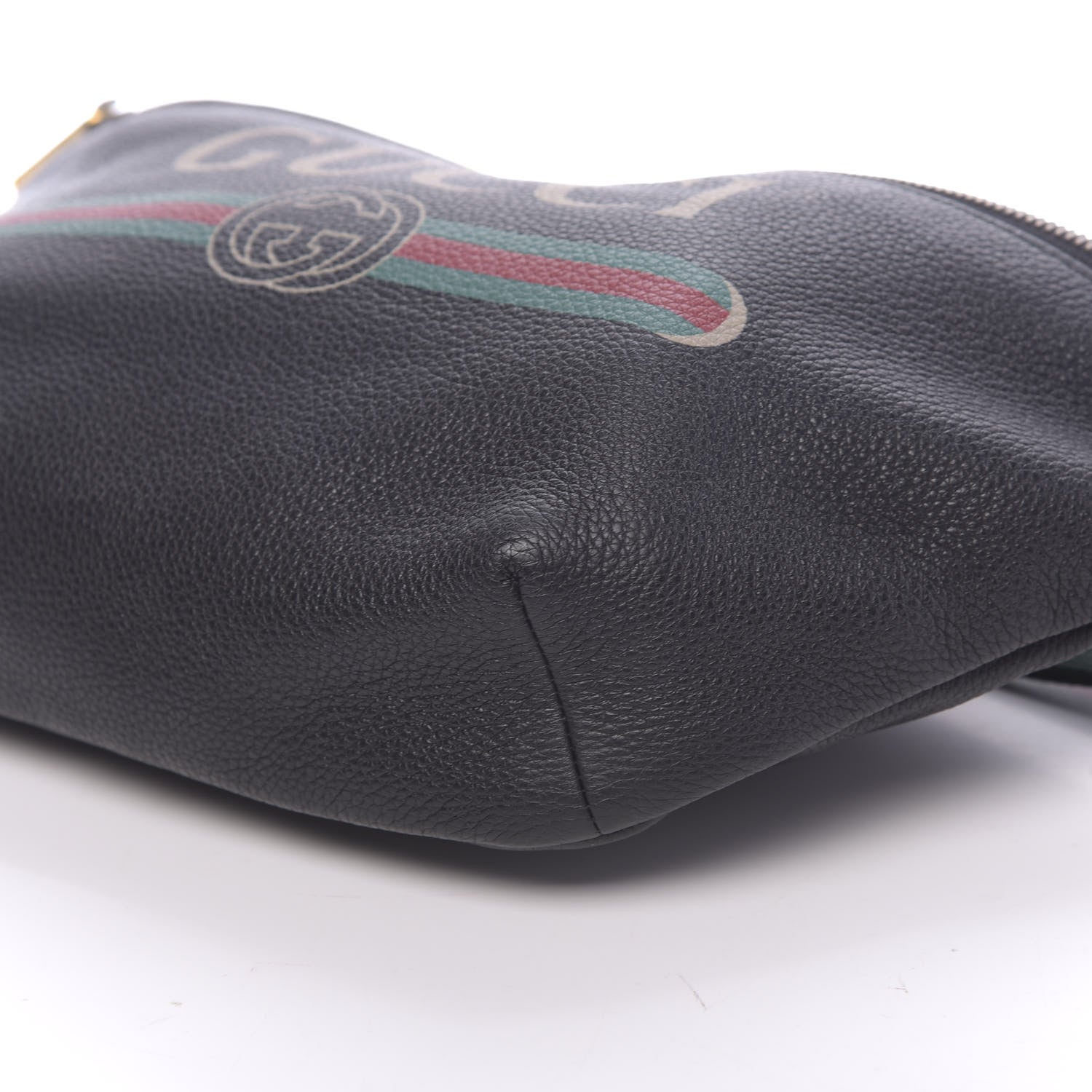 Gucci Grained Calfskin Logo Belt Bag Black 10 of 11