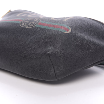 Gucci Grained Calfskin Logo Belt Bag Black 10 of 11