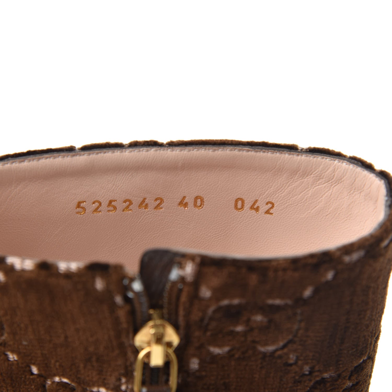 Gucci Velvet GG Monogram Crystal Horsebit Ankle Boots 40 Brown Vintage Cocoa 7 of 8
