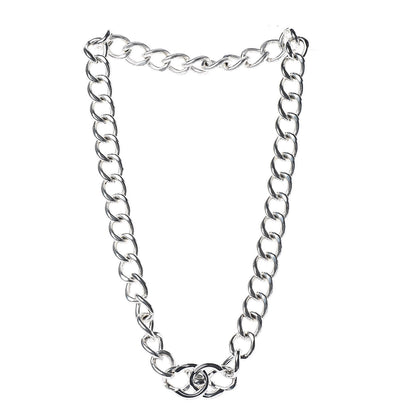 Chanel Chain Link CC Turn Lock Choker Necklace Silver 3 of 7