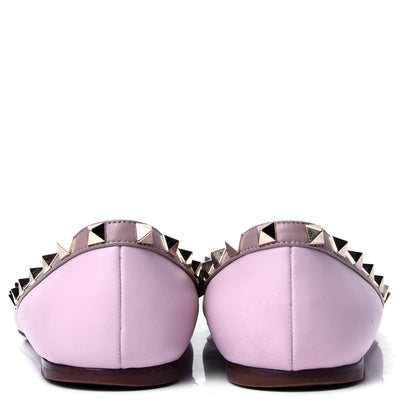 Valentino Garavani Calfskin Nappa Rockstud Ballerina Flats 36.5 Water Rose Poudre 4 of 6