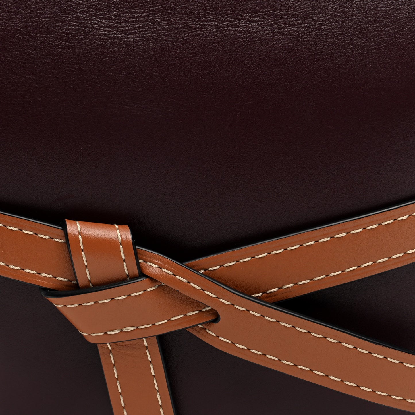 Calfskin Small Gate Crossbody Bag Oxblood Tan Taupe