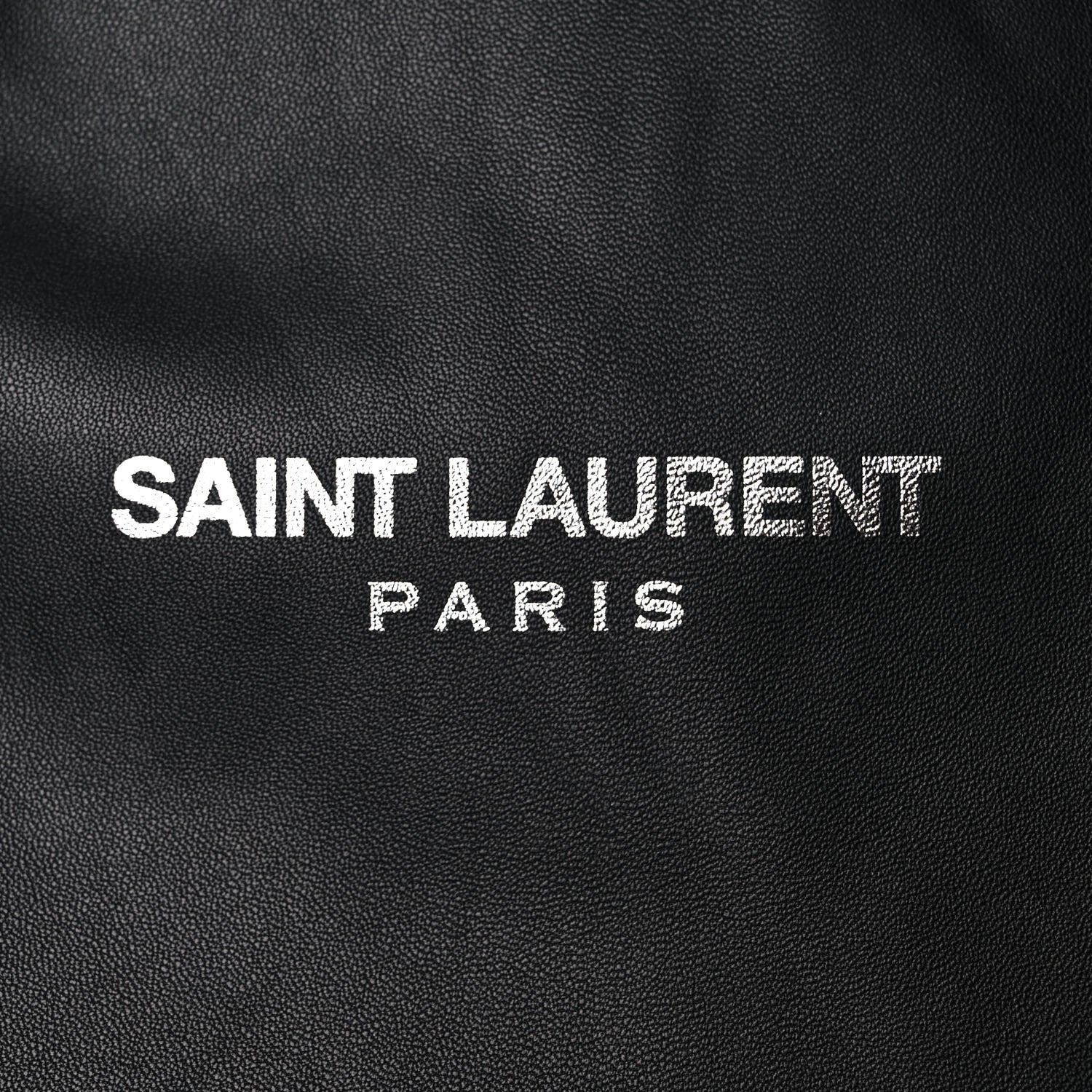 Saint Laurent Lambskin Teddy Drawstring Bag Black 12 of 12