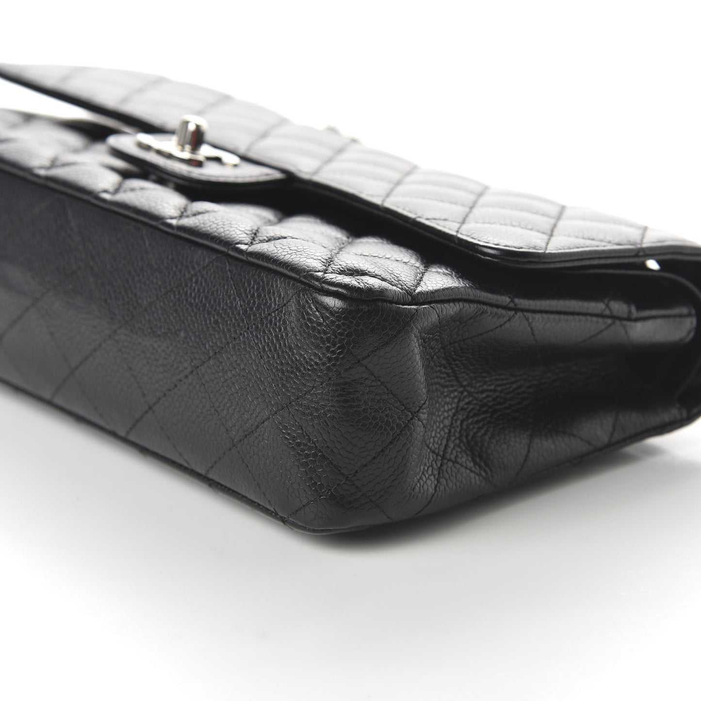 Caviar Quilted Medium Double Flap Black