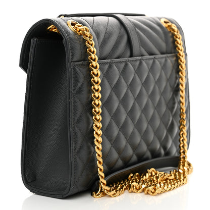 Saint Laurent Grain De Poudre Textured Mixed Matelasse Medium Triquilt Monogram Satchel Fog 3 of 10